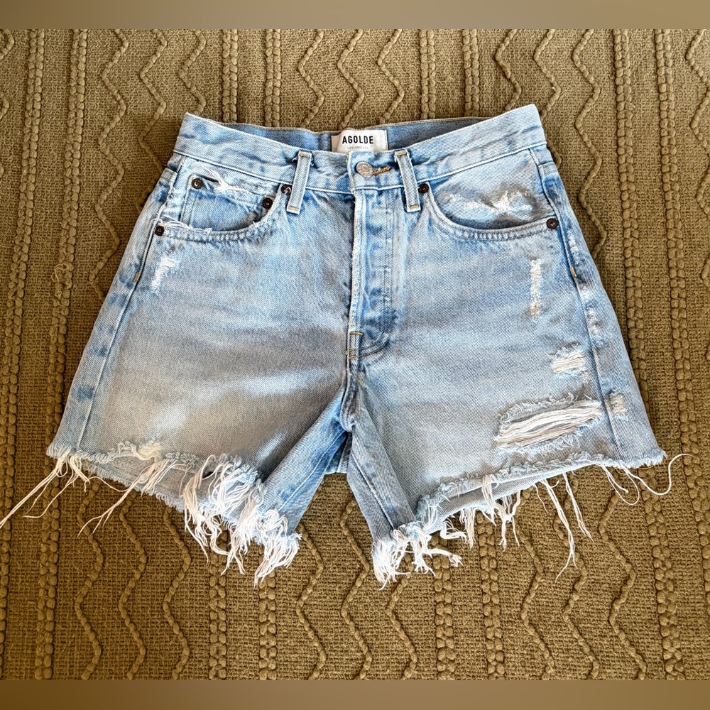 AGOLDE parked long denim short